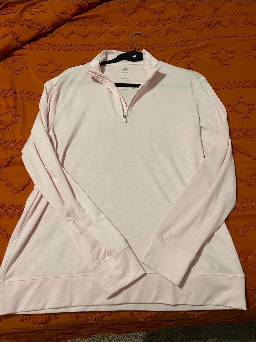 G/Fore Pink Blush Soft Touch Quarter Zip Small